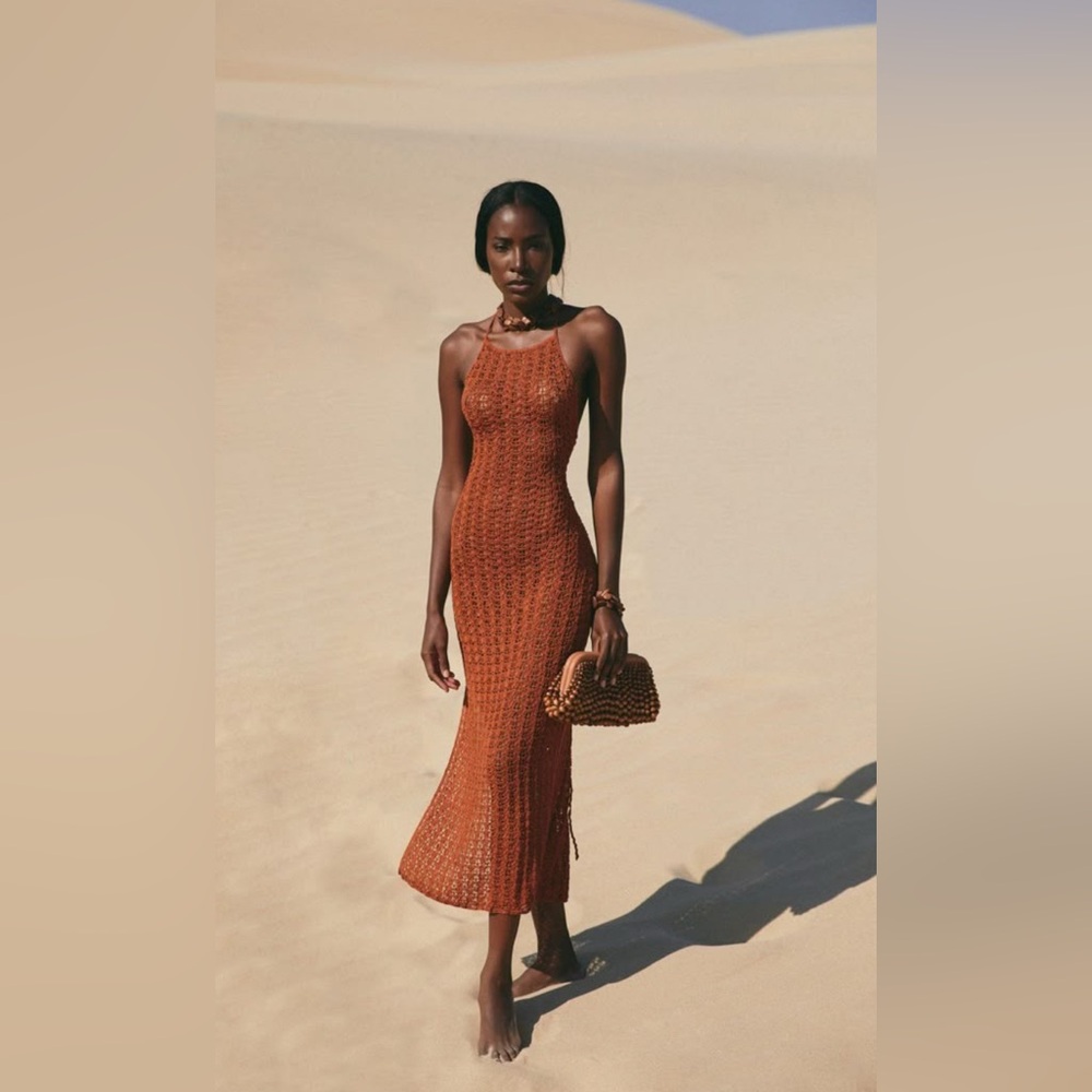 Cult Gaia Demi Crochet Cover Up Dress